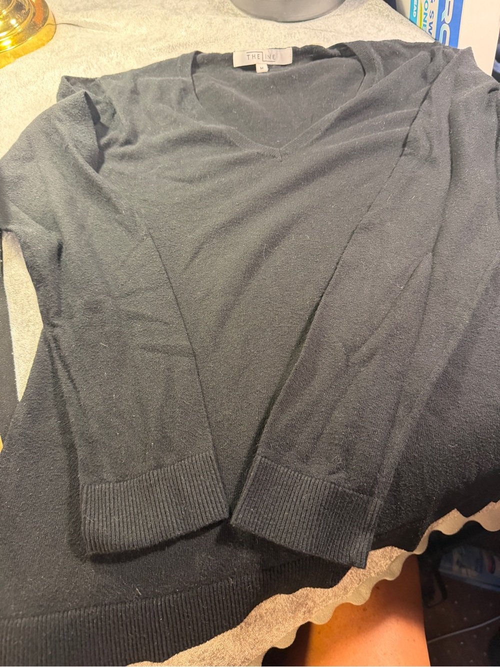 The Line Black V-Neck Men's Sweater